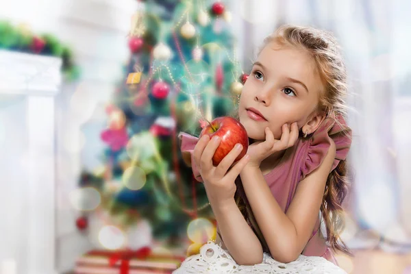 Malá holčička v Xmas - Stock Image — Stock fotografie