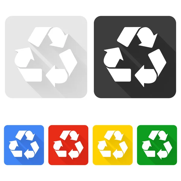 Recycle symbool met schaduw — Stockvector