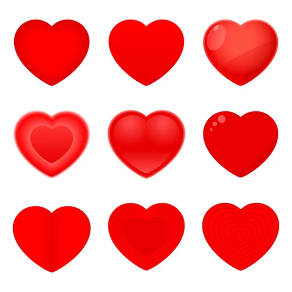 Valentines Icons Hearts — Stock Vector