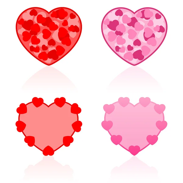 Valentines Icons Hearts — Stock Vector