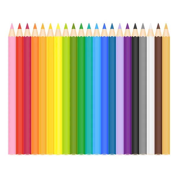 Crayons de couleur sur blanc — Image vectorielle