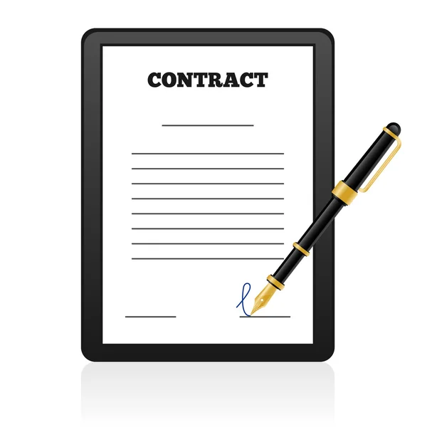 Ondertekening van Contract geïsoleerd — Stockvector