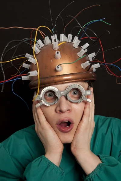 Crazy inventor helmet — Stock Photo, Image
