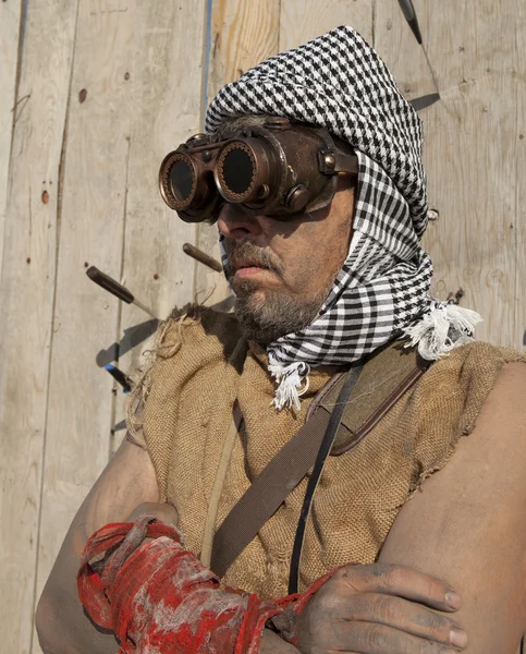 Steampunk man wearing glasses — Stock Photo, Image