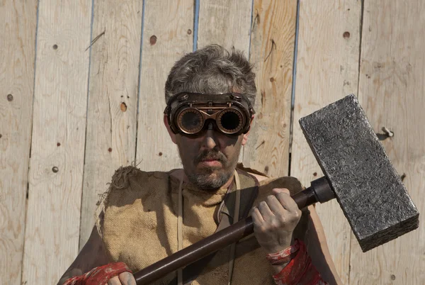 Steampunk man wearing glasses — Stock Photo, Image