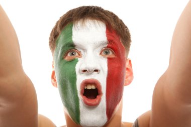 İtalyan hayranları Stadı nda. Futbol, futbol hayranı. İzole 