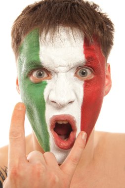 İtalyan hayranları Stadı nda. Futbol, futbol hayranı. İzole 