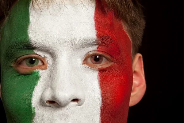 Italiaanse fans in het stadion. Voetbal, voetbal fan — Stockfoto