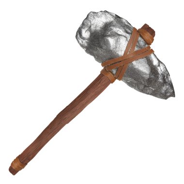 Beyaz izole antik taş balta