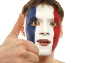 Fransız hayranları Stadı nda. Futbol, futbol hayranı. İzole 