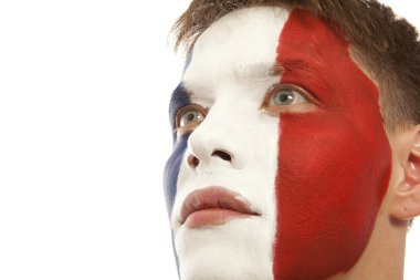 Fransız hayranları Stadı nda. Futbol, futbol hayranı. İzole 