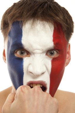 Fransız hayranları Stadı nda. Futbol, futbol hayranı. İzole 