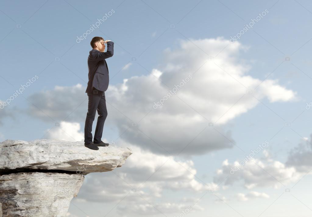 Businessman looking to the landscape