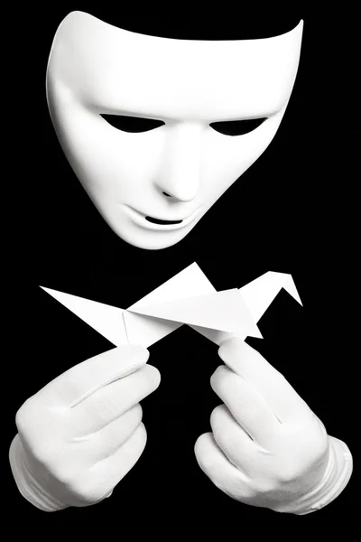 Білий театральні маски — стокове фото