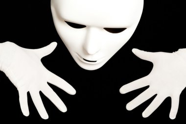 White theatrical mask clipart