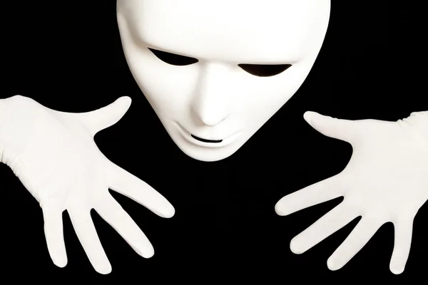 Maschera teatrale bianca — Foto Stock
