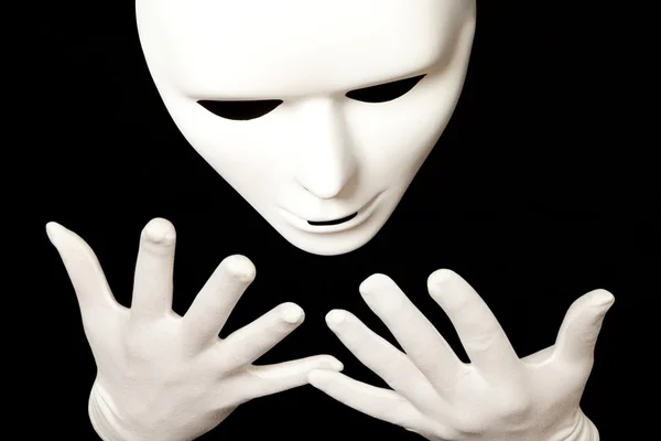 Witte theatrale masker — Stockfoto