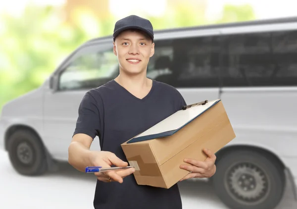 Retrato do homem da entrega — Fotografia de Stock