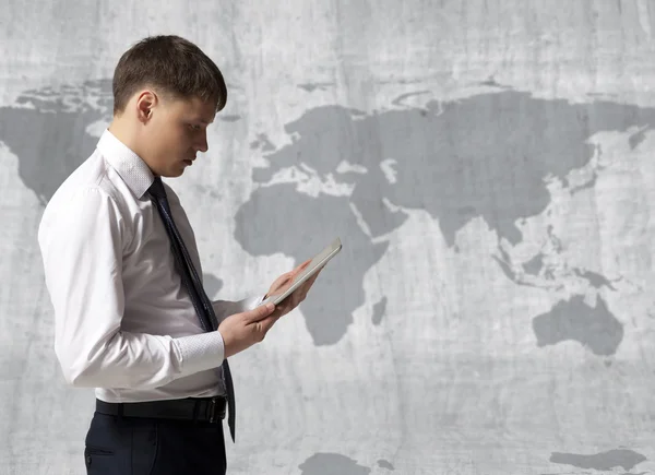 Businessman with tablet — Stock Photo, Image