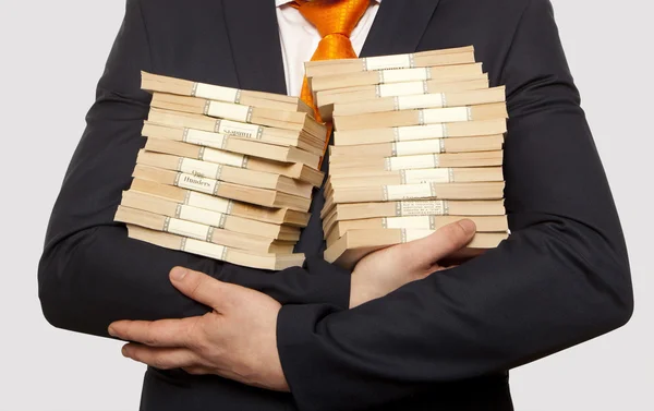 Businessman holding cash — Stock Photo, Image