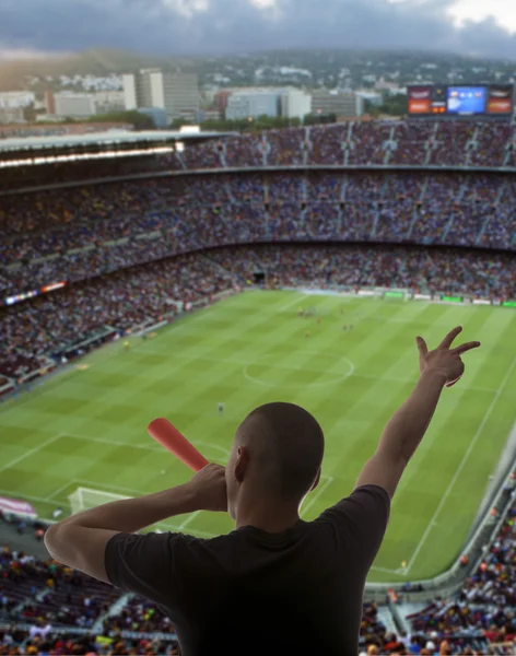 Happy soccer fans — Stock Photo, Image