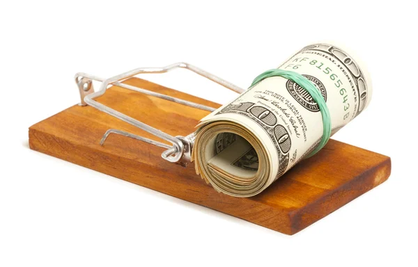 Dinheiro em uma ratoeira — Fotografia de Stock
