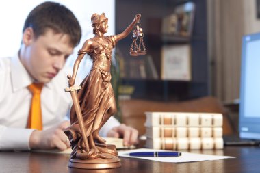 Justice statue and lawyer clipart