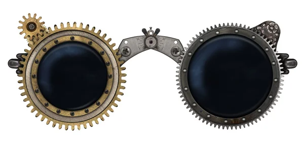 Steampunk glasses metal collage — Stock Photo, Image