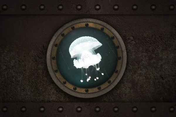 Janela blindada submarina — Fotografia de Stock