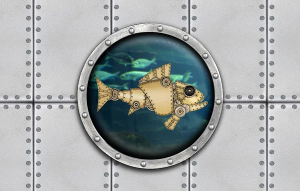 Submarine armoured window — Stock Photo, Image