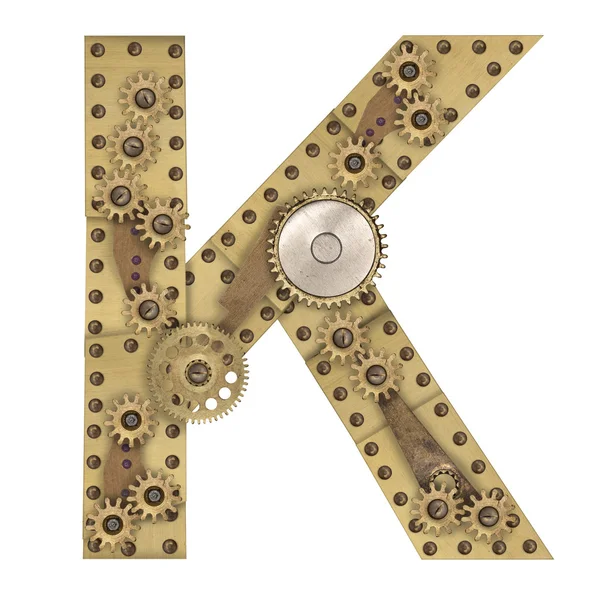 Letra K del alfabeto Steampunk — Foto de Stock