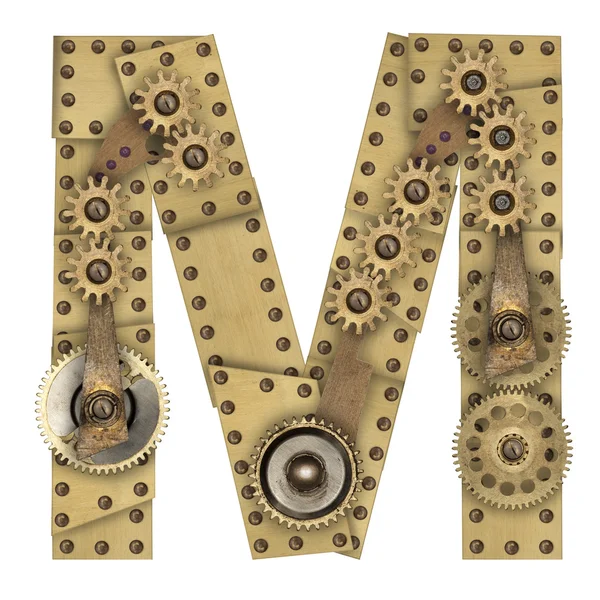 Alphabet Steampunk lettre M — Photo