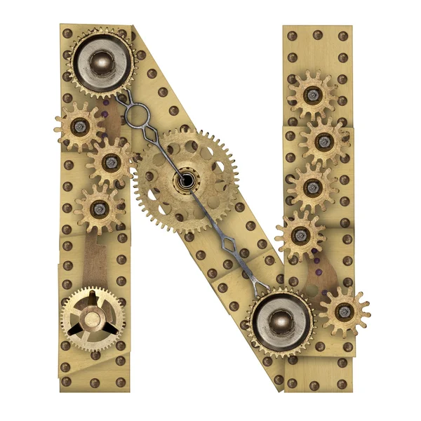Steampunk ábécé N betű — Stock Fotó