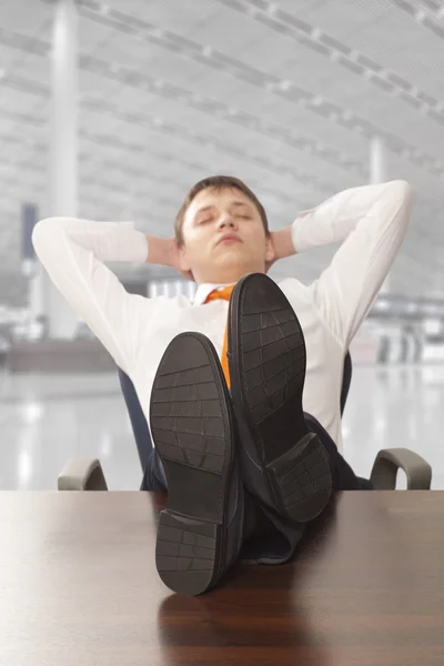 Businessman sleeping at the office — Stock Photo, Image