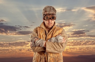 Steampunk adam gözlüklü