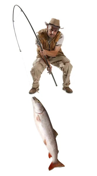 Pescador con peces grandes —  Fotos de Stock