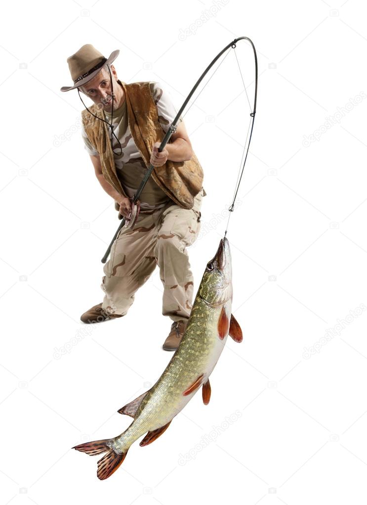 Fisherman with big fish - Pike