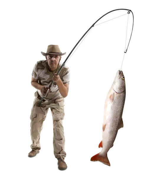 Pescador con peces grandes —  Fotos de Stock