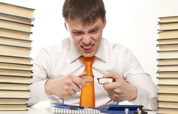 Businessman broke glasses — Stock Photo, Image