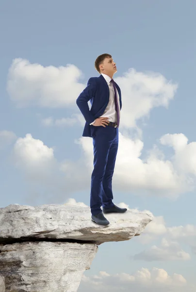 Zakenman kijken naar het landschap — Stockfoto