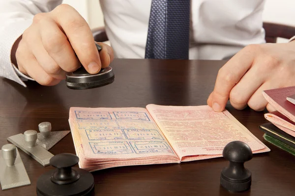 Passport control. North Korean — Stock Photo, Image