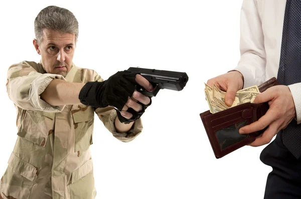 Robbery by businessman isolated — Stock Photo, Image