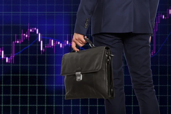 Exchange broker. Businessman with briefcase — Stock Photo, Image