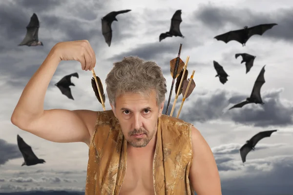 Men witch-hunter of arrows — Stock Photo, Image