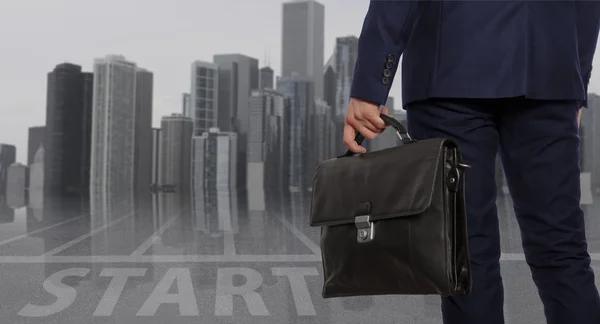 Portfolio investor. Businessman with briefcase — Stock Photo, Image