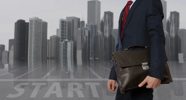 Portfolio investor. Businessman with briefcase — Stock Photo, Image