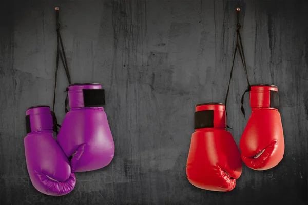 紫のボクシング グローブのペア — ストック写真