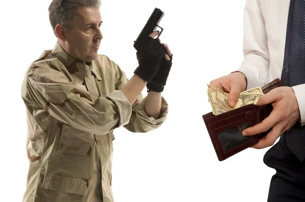 Robbery by businessman isolated — Stock Photo, Image