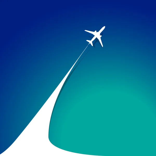 Avião com jato de fluxo de avião — Vetor de Stock