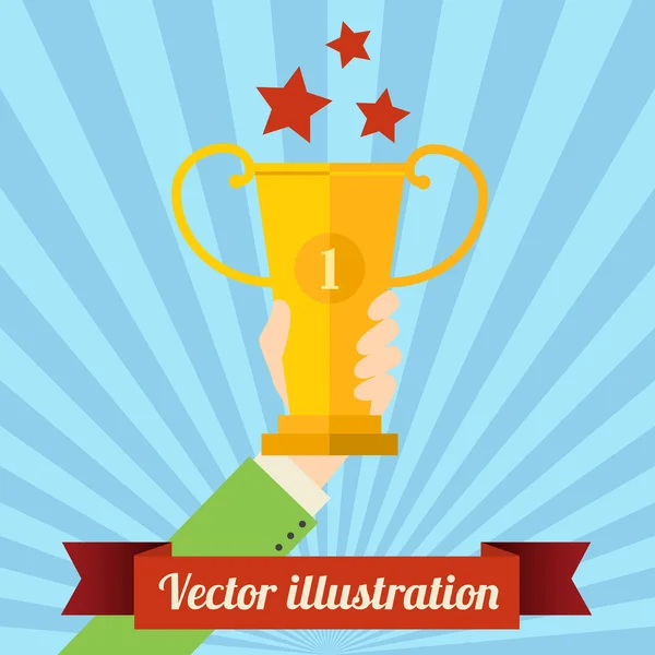 Mano humana con premio — Vector de stock